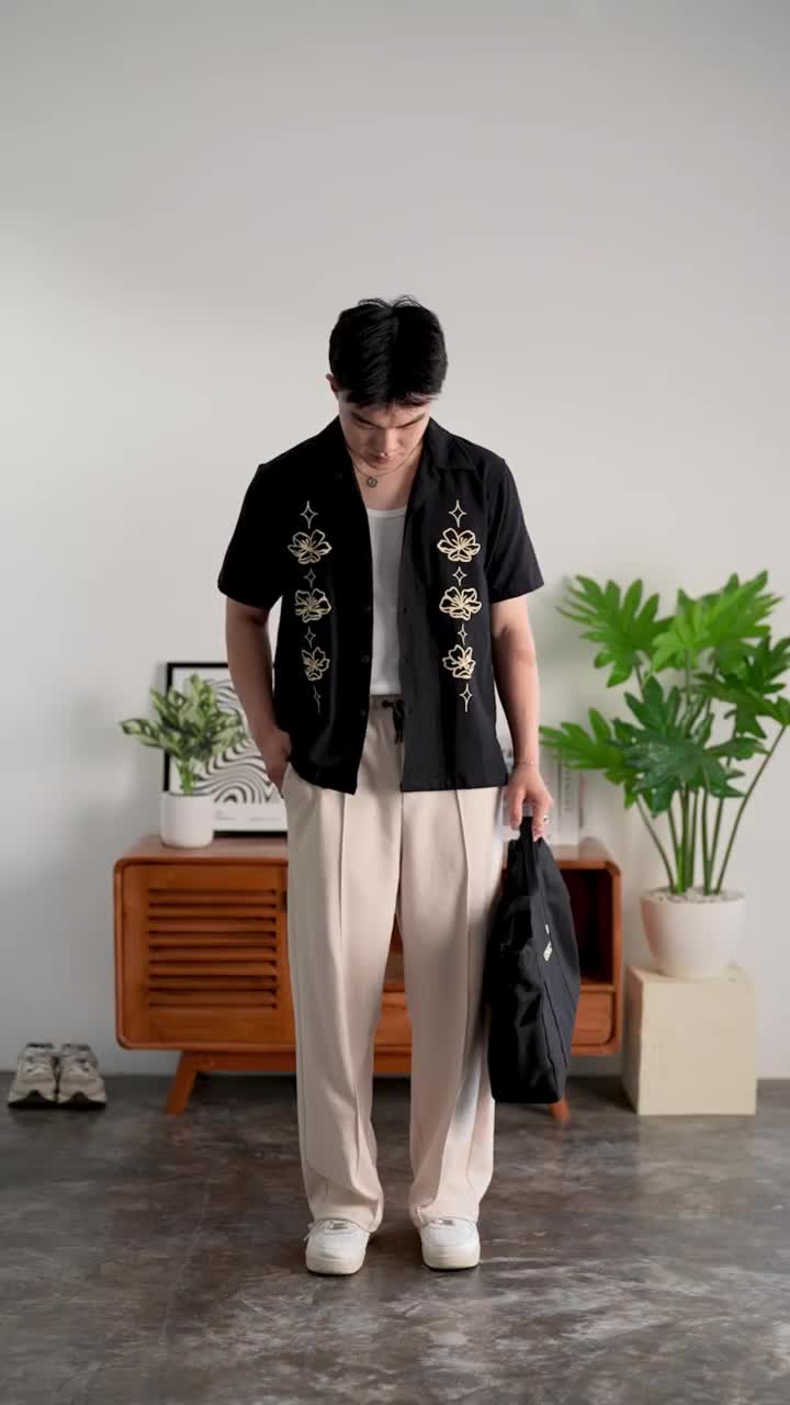 UNCLEJIN - Lysblanc Linen Printed Shirt