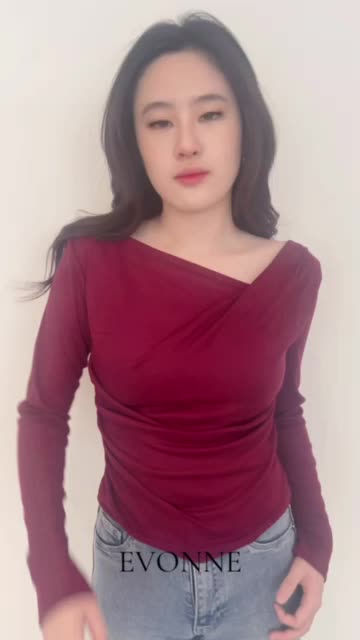 EVONNE Hyeri Top - Atasan Wanita Long Sleeve - Baju Lengan Panjang Wanita Knit Top Blouse E-318