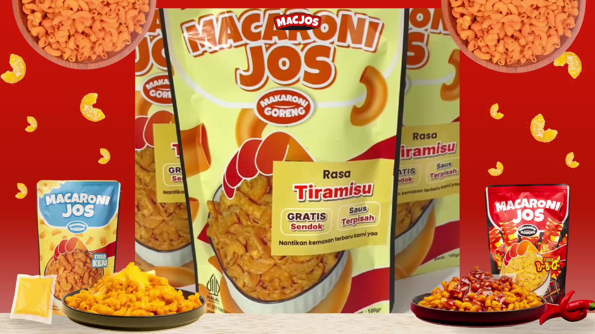 MACJOS Melehoy  Spesial Sweet- Isi 120gr Cemilan Makaroni Murah
