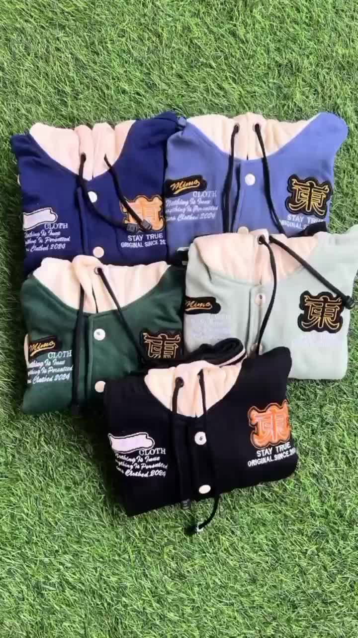 Sweater Hoodie Anak Bordil Jaket Varsity Baseball Model Kupluk Vintage Usia 2-14 tahun Laki-Laki Lengan Panjang Anak-Anak Perempuan