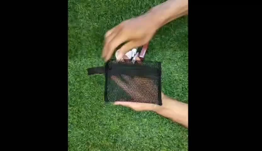 Dompet  Wanita Jaring Multifungsi untuk Make Up Dan Alat Tulis sling ritsleting tas rias