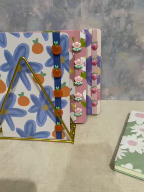MIKIREI Diary Camomile Tulip Peach Tomato Hardcover Diary Buku Note Book Planner A5 Ruled with Straps