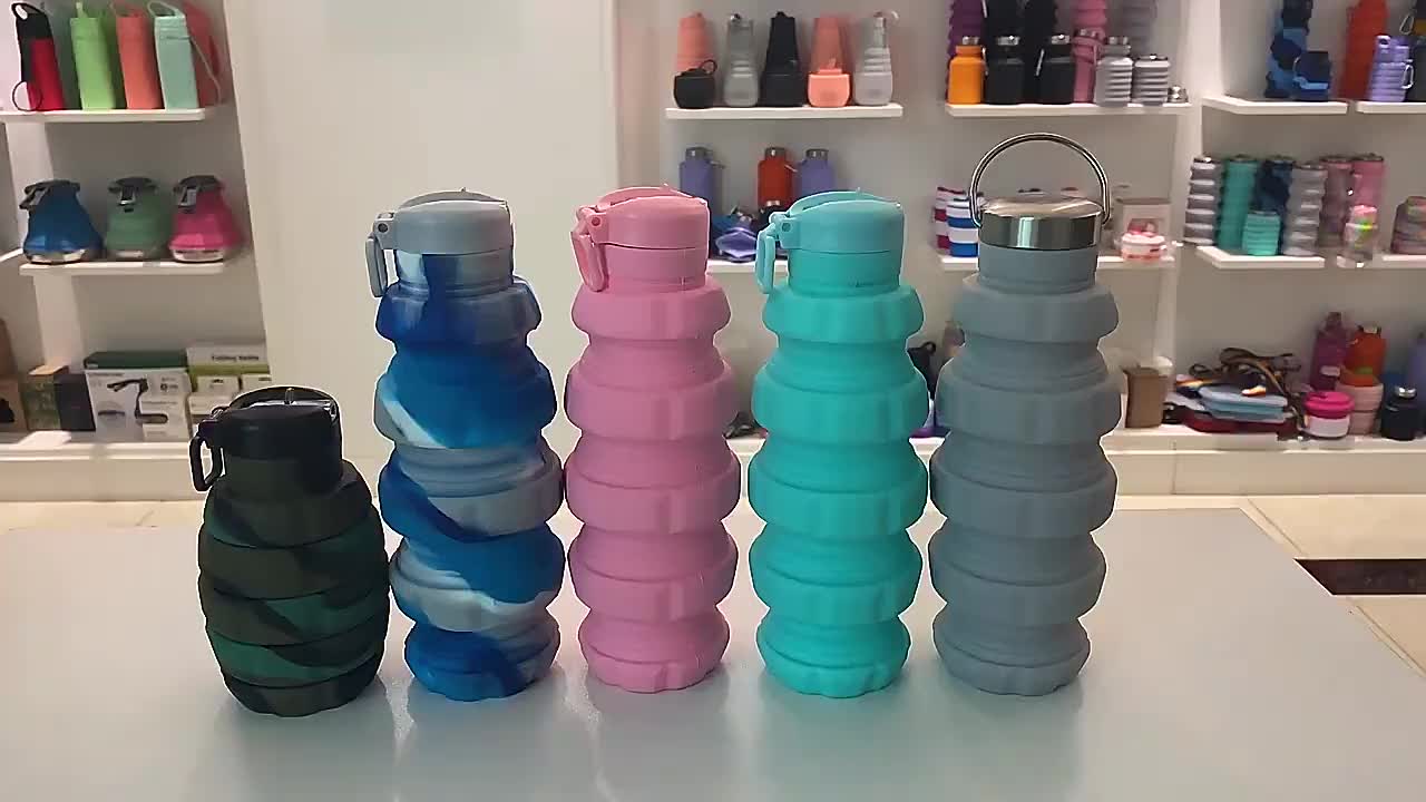 BOTOL LIPAT SILIKON 700ML - Praktis Dibawa Travel & Gym, Anti Tumpah, Bisa Lipat Super Mini Botol Minum Lipat untuk Olahraga