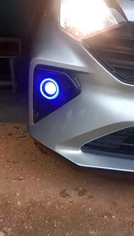 Foglamp Angel Eyes Projie LED Lampu Kabut Mobil Variasi Lampu Bemper Mobil Universal 12 Volt Super Terang Baut Car