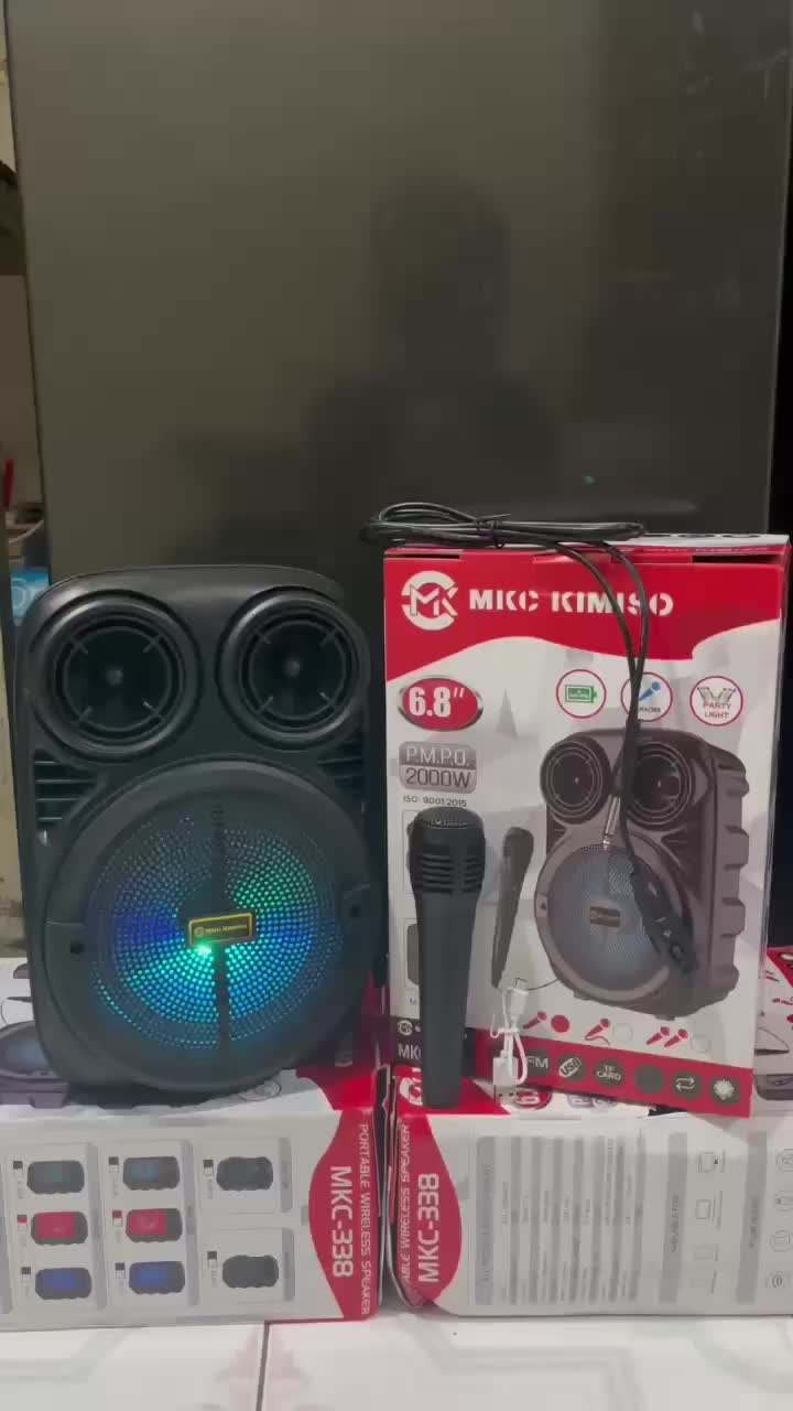 PALING BESAR UKURAN 6.8INC!!!!!!!!!!!!!!!!!!Speaker Bluetooth Mkc 6.8inc Subwoofer aktif Mp3 player FM Km-3381 Speaker Bluetooth Kimiso Super Bass Speaker karoeke FM Radio digital Wireless sound sistem