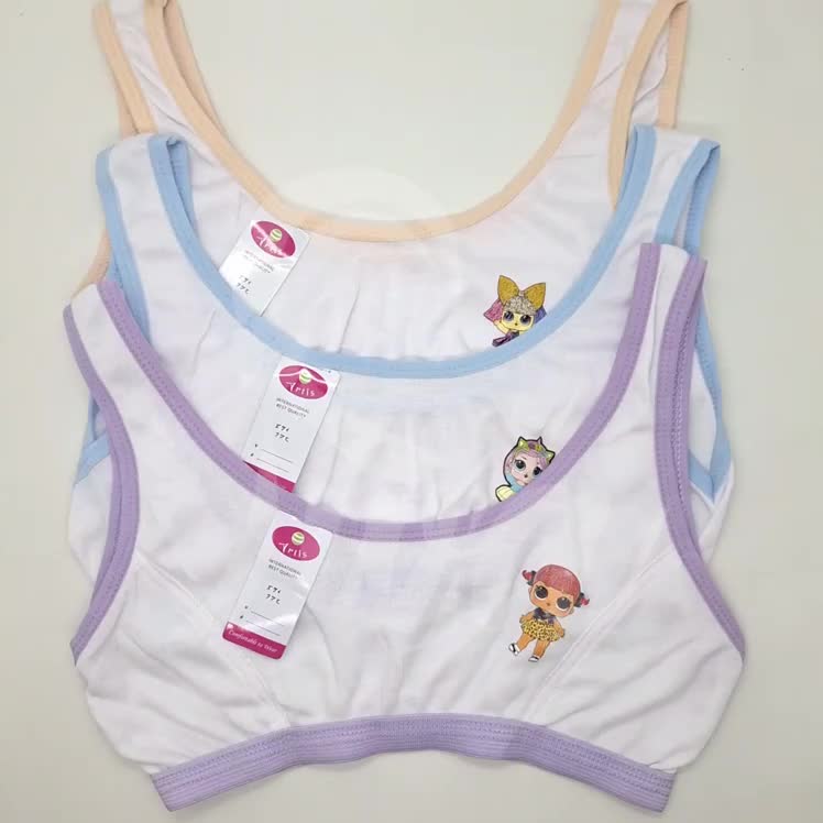 ( ISI 3 PCS ) Miniset anak remaja motif karakter usia 6-14 tahun / Bra anak perempuan polos bergambar