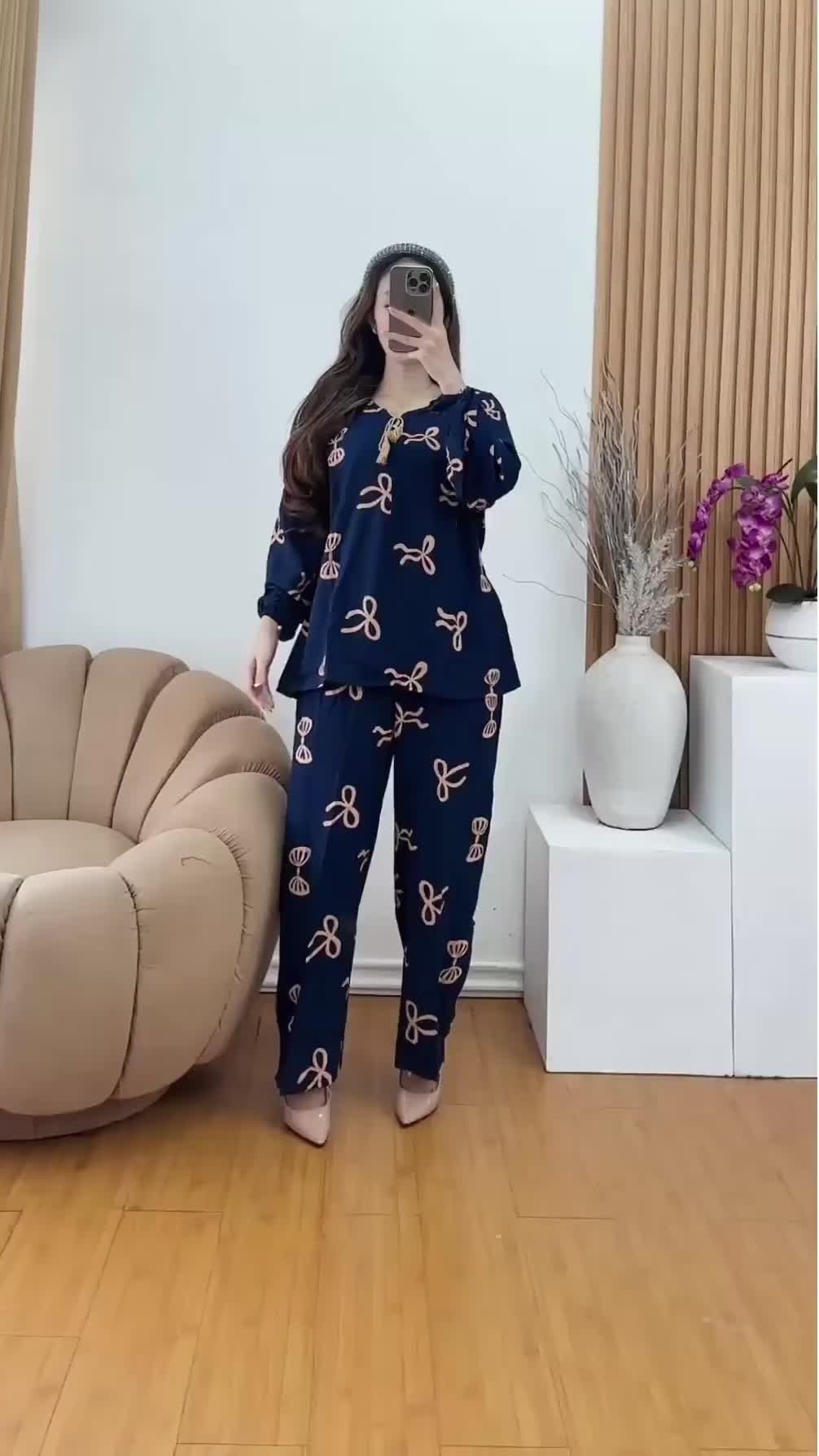 One Set Wanita LD 110 | Setelan CPLP Wanita Motif Coquette Busui Rayon Premium Tebal Halus Adem Baju Cantik