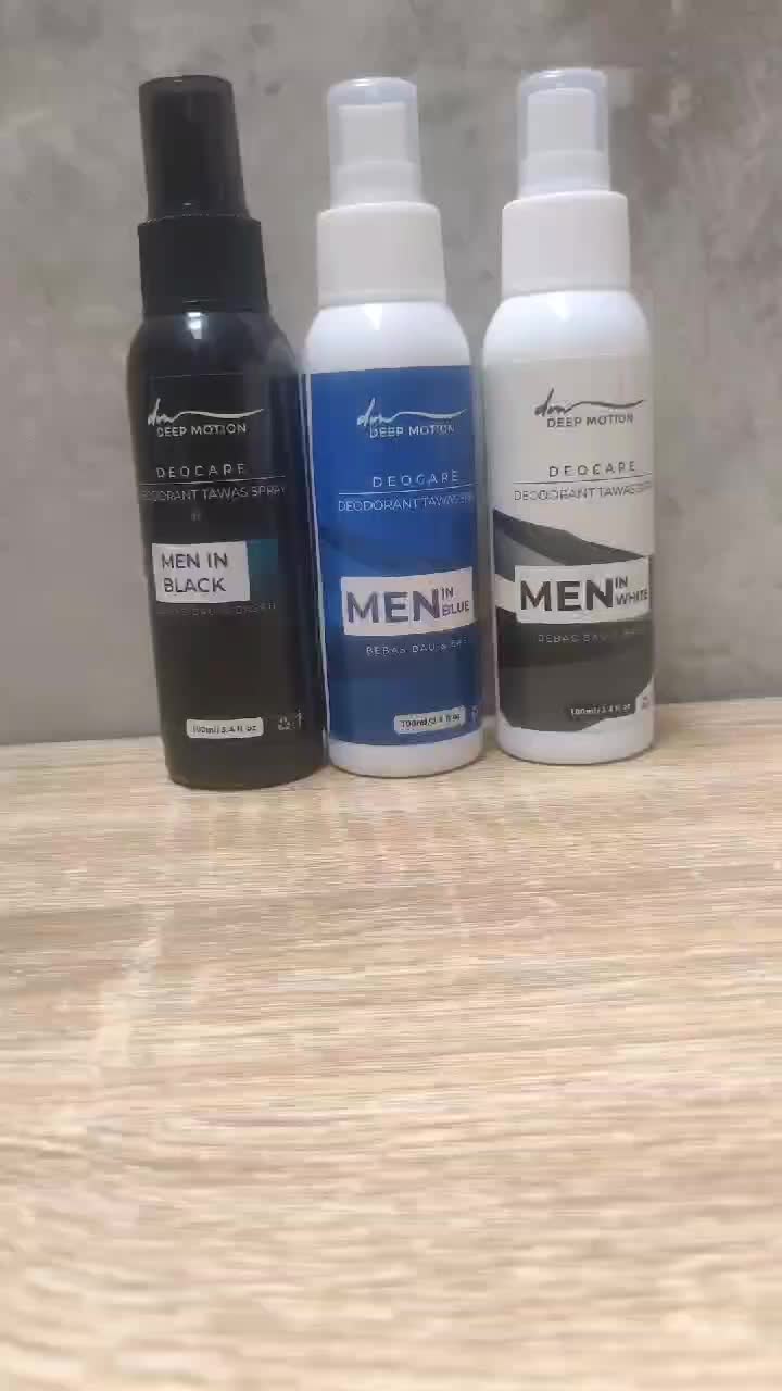 Deocare For Men Series Premium Deodorant Tawas Spray Pria Anti Bau & Basah Ketiak kemasan 100ml Men in Black