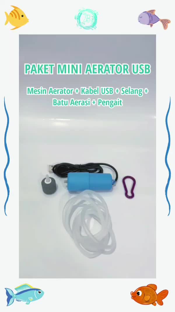 Pompa Gelembung Pancing Aquarium Portable Aerator USB AC DC Charger Powerbank