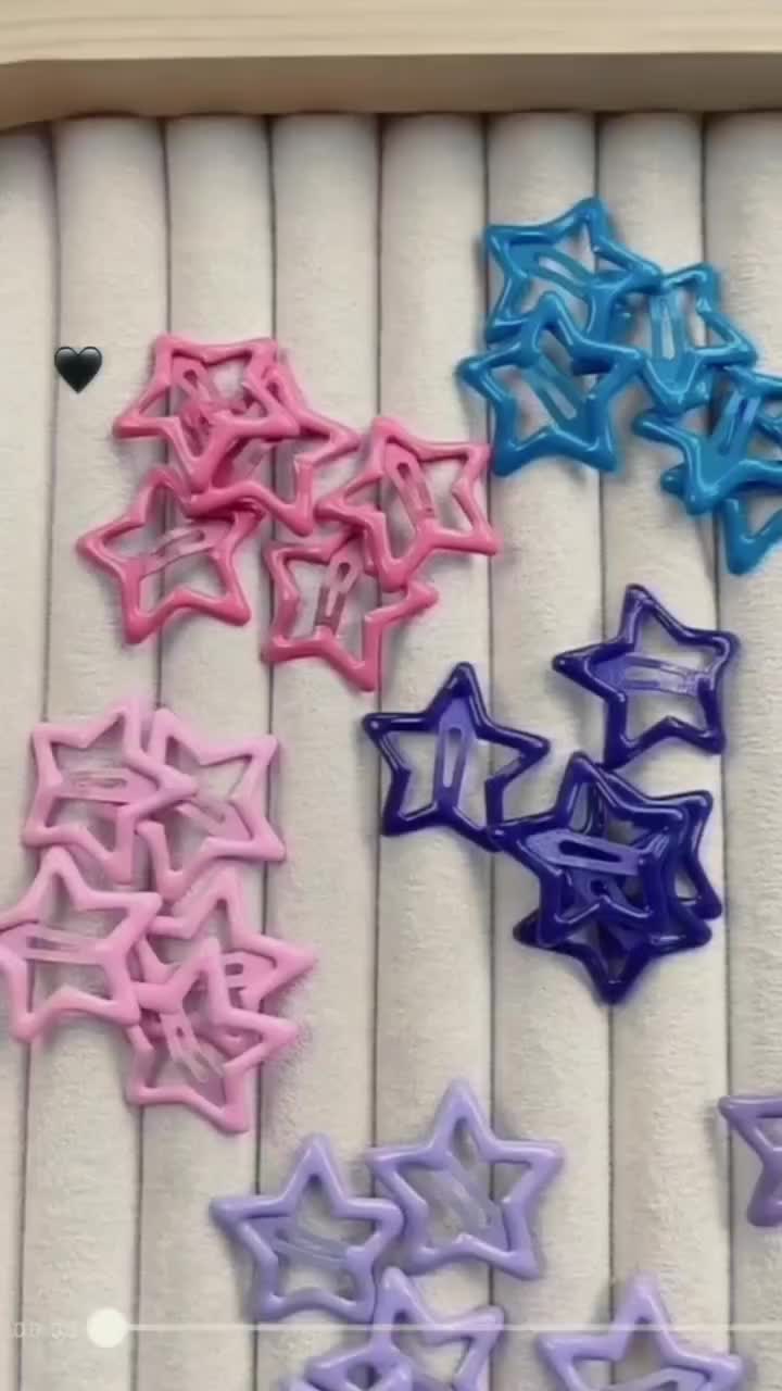 Aster.Jepitan Rambut Anak Bentuk Bintang Warna-Warni – Isi 10 Pcs Fashion ikat  rambut  anak  perempuan