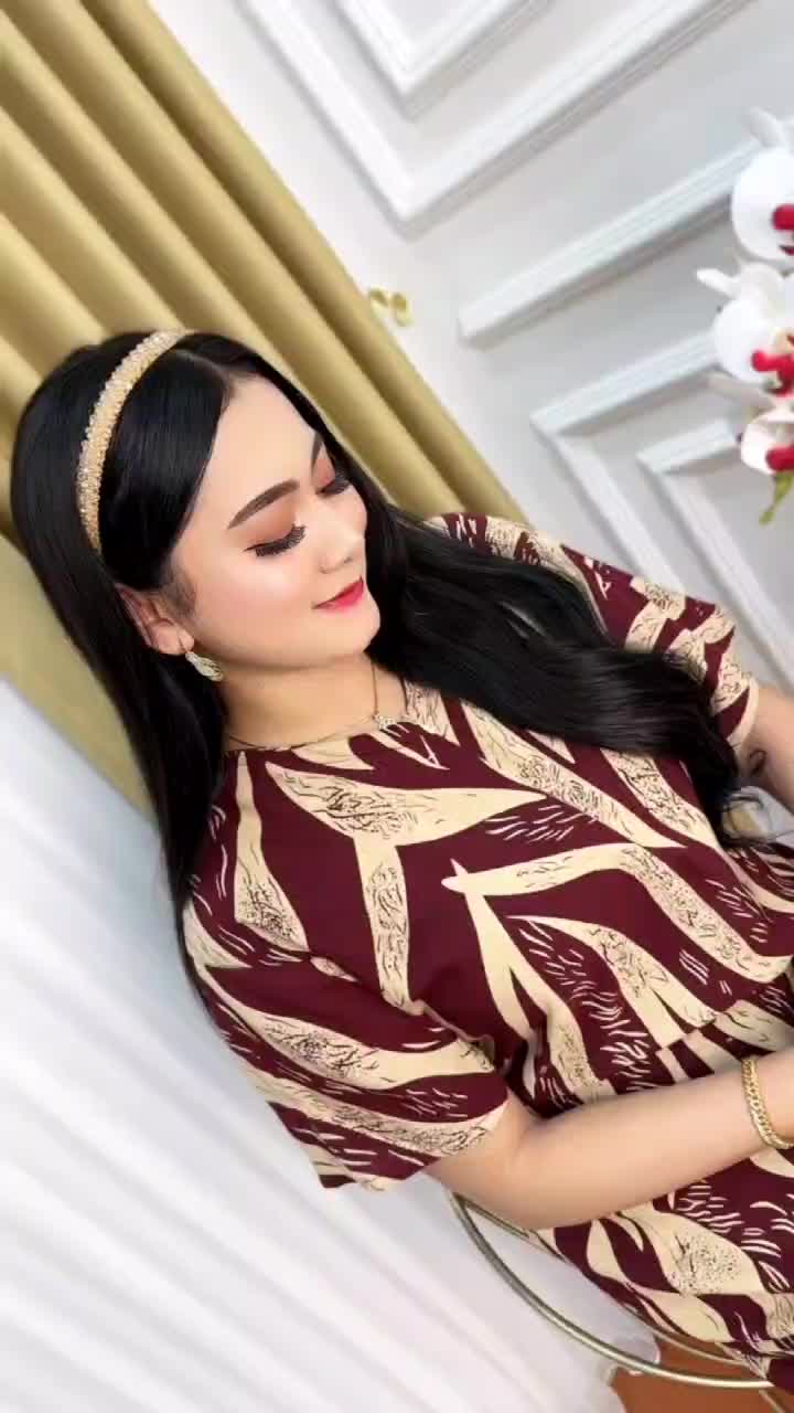 Aurin - Daster Maura Batik Cap Rayob Grade A Busui Resleting Depan - Baju Tidur Daster  Wanita Lengan pendek - Kekinian Motif Terbaru Rayon Bumil Dress Panjang