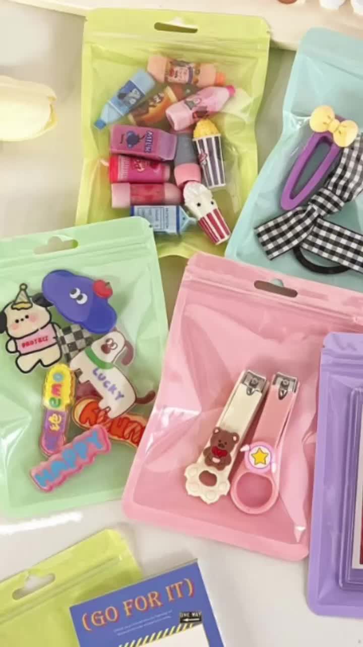 BISA COD 6590 Plastik Ziplock Warna Macaron / Souvenir Pouch Serbaguna Stationery