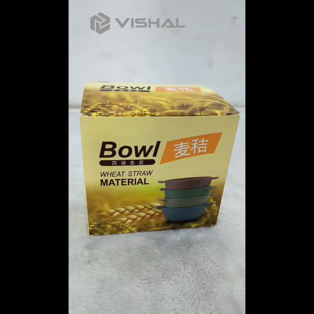VISHAL 8 Set Mangkuk Anak Wheat Straw Mangkuk / Bowl + Spoon Tempat Makan Anak VS-13