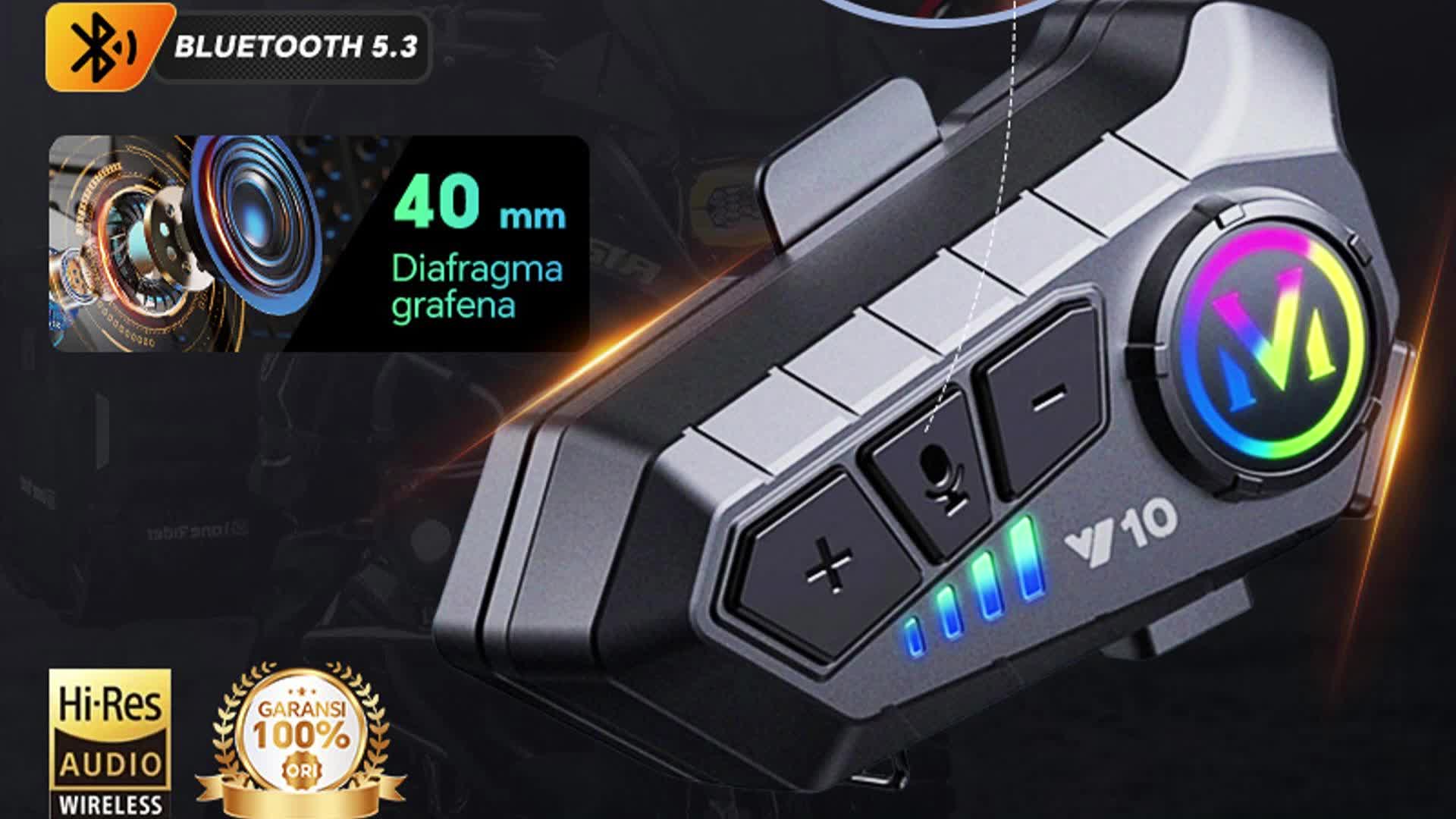 Y10 Helm Headset Bluetooth Motor / Headset Bluetooth Full Bass / Headset Bluetooth / Headset Bluetooth Kabel / Headset Bluetooth / Headset Bluetooth Super Bass/Baterai Berkapasitas Tinggi