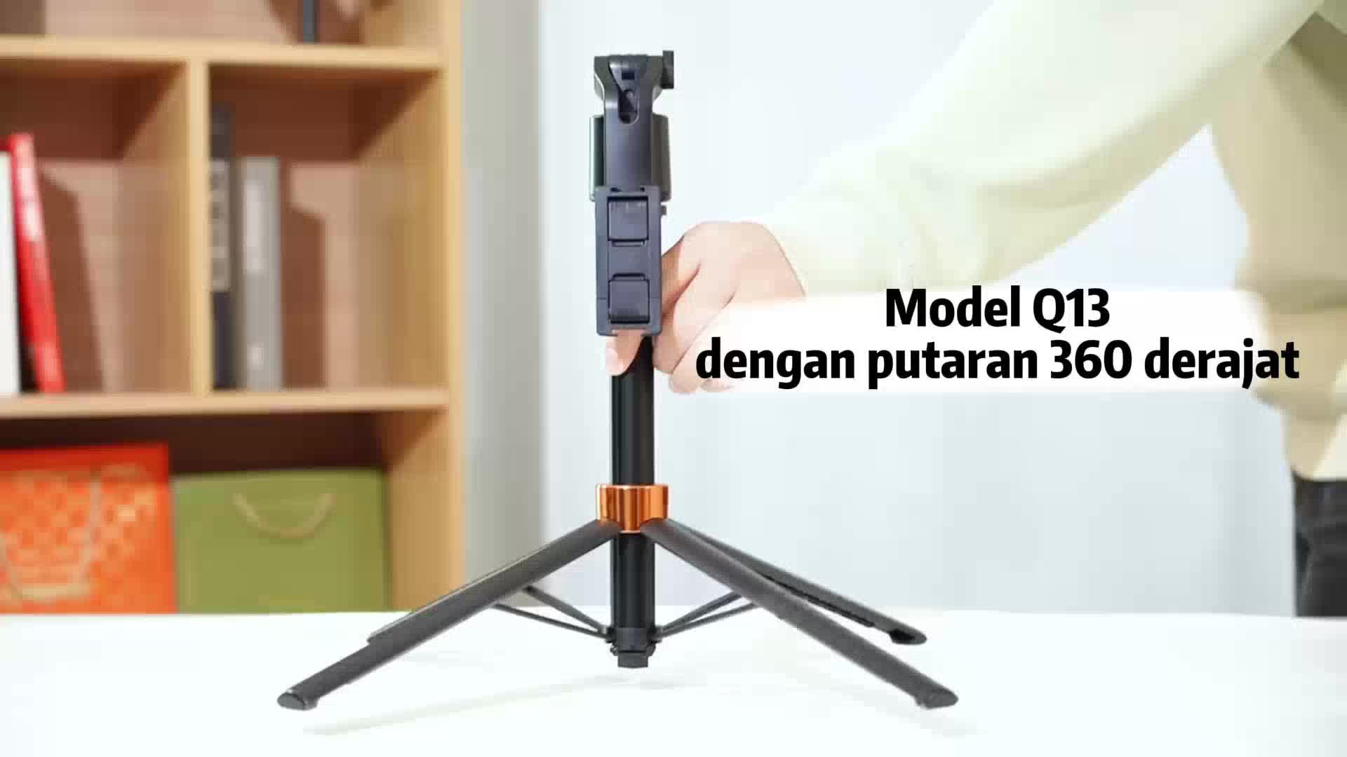 Eseze Auto Rotasi 360° Tripod AI Auto Face Tracking Gimbal Stabilizer Dapat Dilepas Selfie Stick 180CM 4 Kaki Pelacakan Wajah Tripod Tongsis Bluetooth untuk HP Kamera DSLR