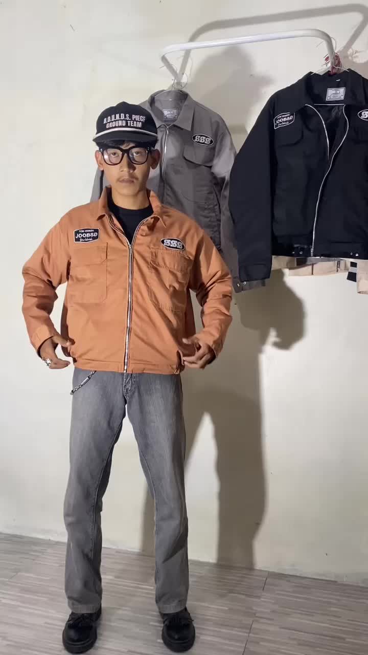Joobsd Work Jaket Boxy - Jaket Crop "Senapati" unisex - Coklat Tua