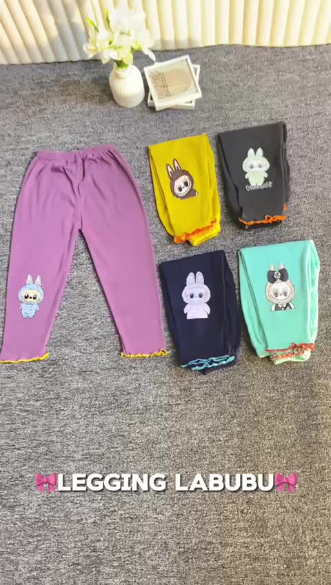 HEMAT 5 PCS Leging anak perempuan motif labuubuu usia 0-14 tahun leging anak viral