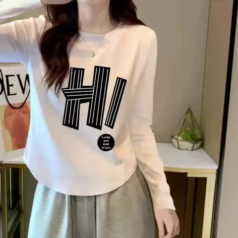 Baju Oblong Wanita Lengan Panjang/Bahan Spandek Distro Printing Premiun/Atasan / Baju Kasual/T-shirt