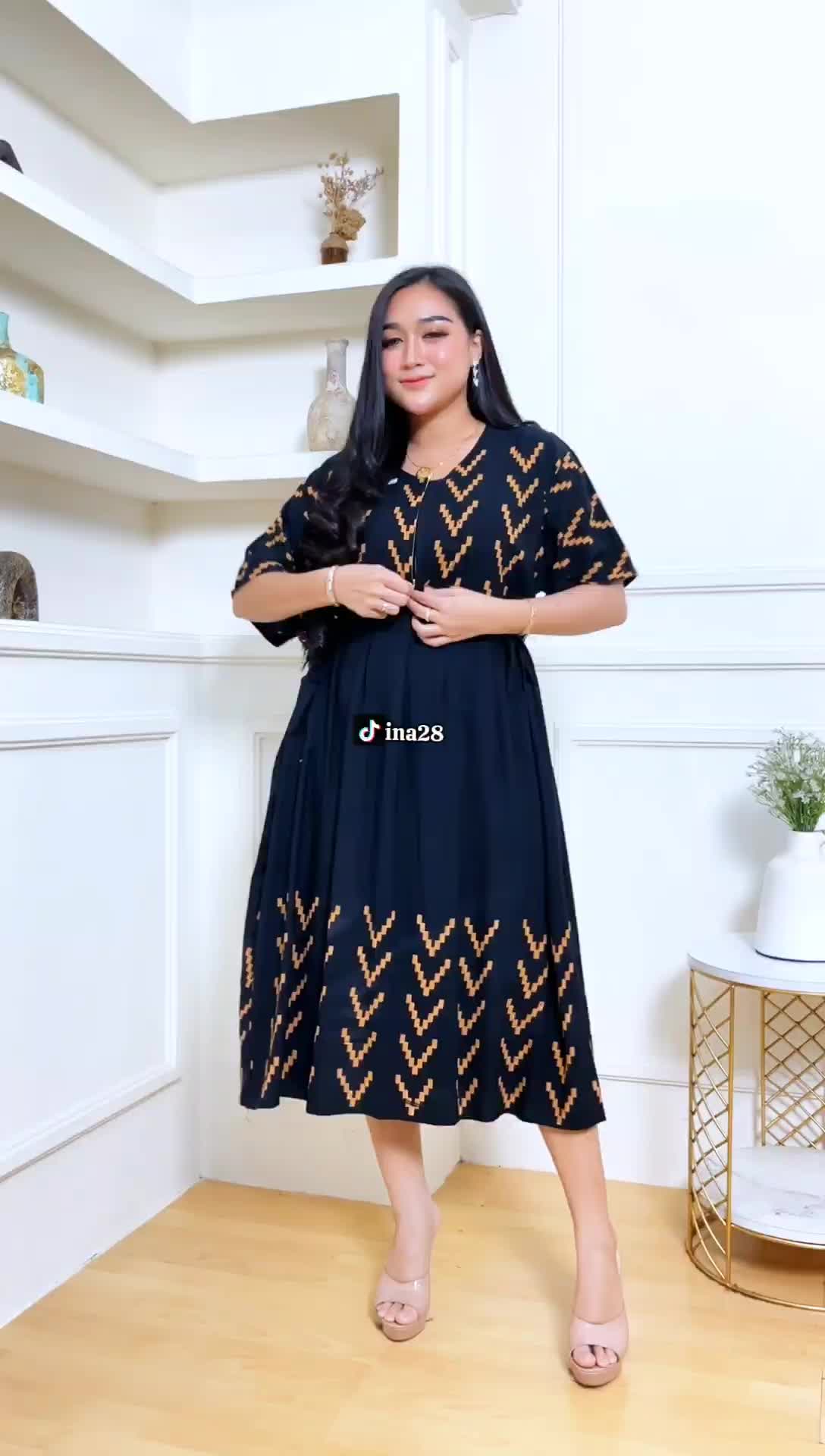 IN - Daster Chibi Jumbo Motif Zigzag Ukuran LD 120cm & LD 130cm Busui Friendly