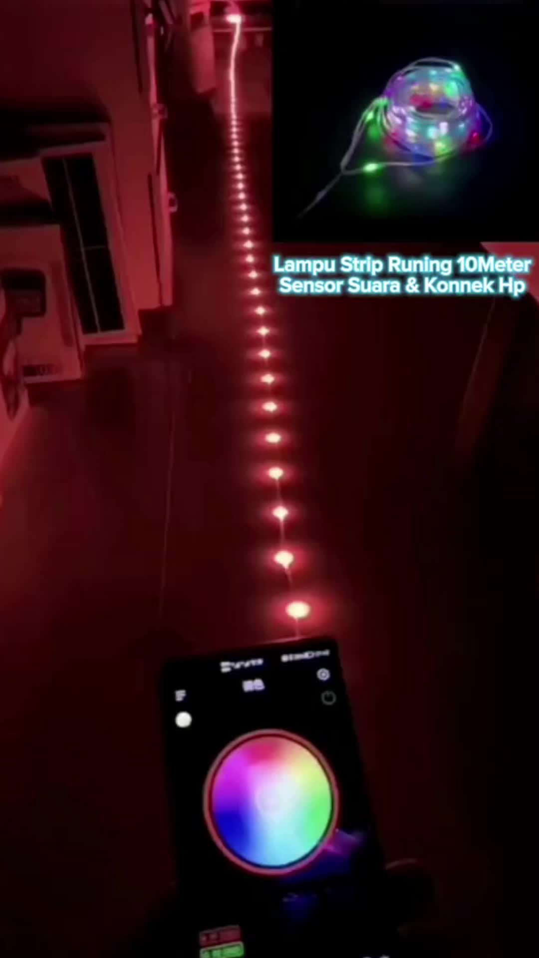 Lampu Tali Hias LED 10M Strip Lampu Lampu Hias Natal Ramadhan Warna-warni LED Strip Lampu LED 5V RGB Lari Tahan Air Bluetooth + Bluetooth Jarak Jauh USB DIY Lampu Hias Pesta Rumah Pvc Sensor Tembaga