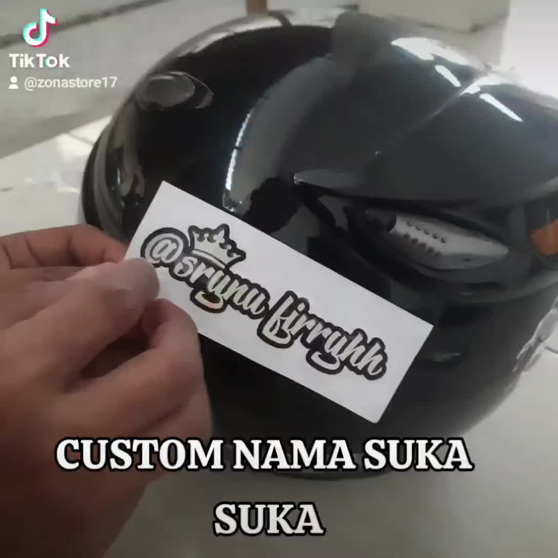 Stiker Nama Mahkota Custom Hologram Pinggiran Hitam - Paper Stationery Buku