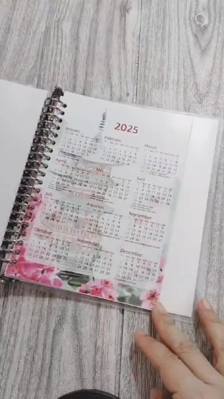 Kalender Pembatas Loose leaf Monthly Planner 2025