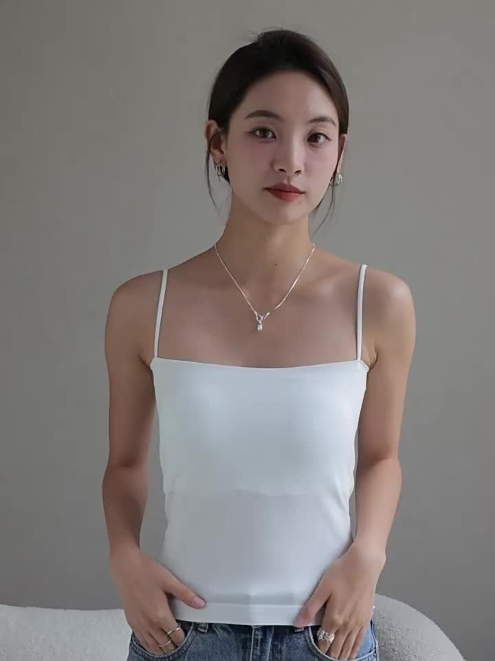 CFH PROMO BELI 1 DAPAT 3 Tanktop Bra With Cup Tank top Basic Wanita Square Spaghetti Crop Top Polos Simple Fit Panjang Atasan Rompi Kemben Cewek BR513