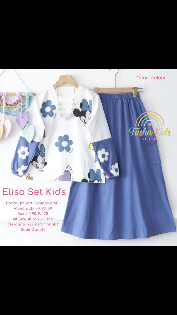 Shopakids Elisa Set Kids Setelan Kaos & Rok Anak Perempuan Terbaru super Lucu