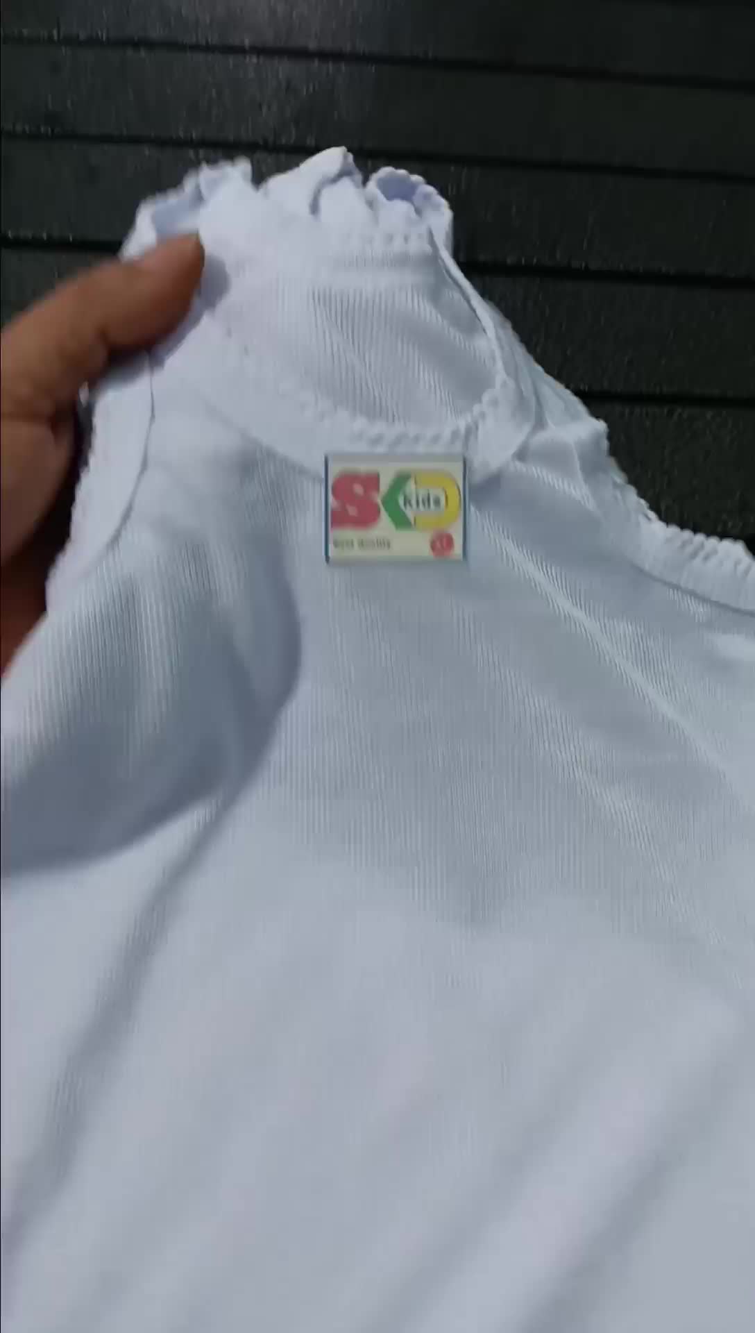Singlet Kaos Kutang Anak Putih Polos 6pcs Bahan Katun Sedang Size S-5L Pakaian Fashion untuk Anak Perempuan