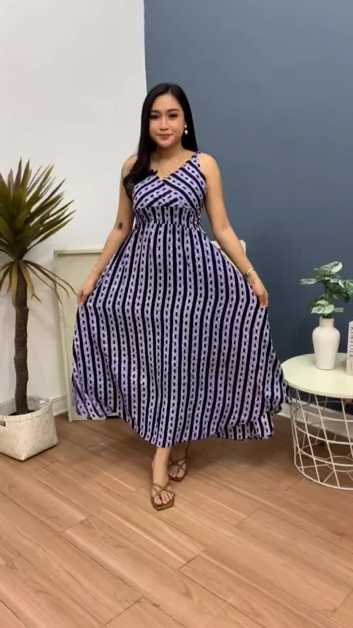 Yukensi Wanita Motif Cantik Daster Tanpa Lengan Kerah Kimono Busui Katun Tebal Halus Nyaman Harian