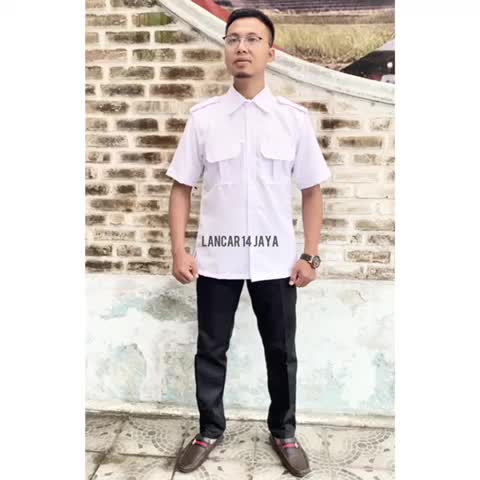 WT Kemeja Putih Baju pdh Pegawai Negeri sipil Atasan Pns Baju putih pria lengan Pendek Baru