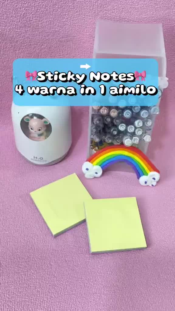 [READY] Aimilo Sticky Notes 4 Warna 7.6×7.6CM Memo Stick Kertas Memo Tempel Perlengkapan Kantor