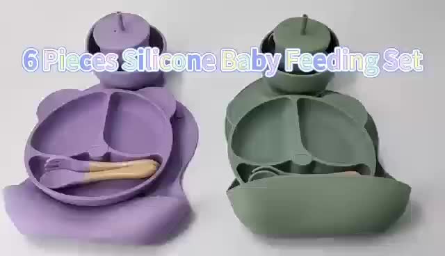 Set Perlengkapan Makan Bayi 6 in 1 - Aman, Anti Bocor, Material Silicone