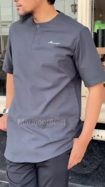 Kemko casual marajo pria lengan pendek katun premium
