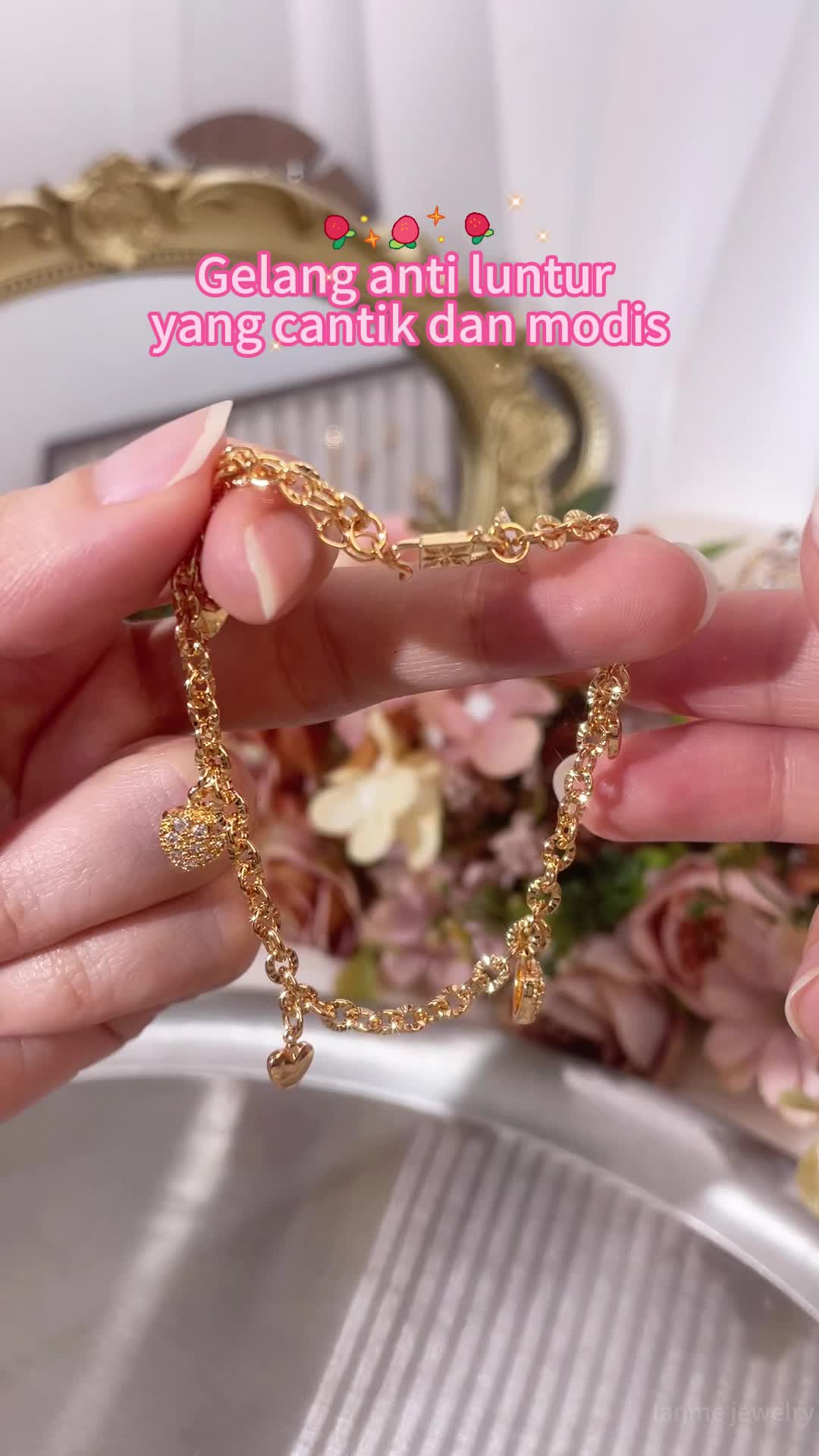 Y564 Mewah Gelang Hati Anti Fashion Gelang Wanita Korea Bracelets Rantai Gelang Aloha