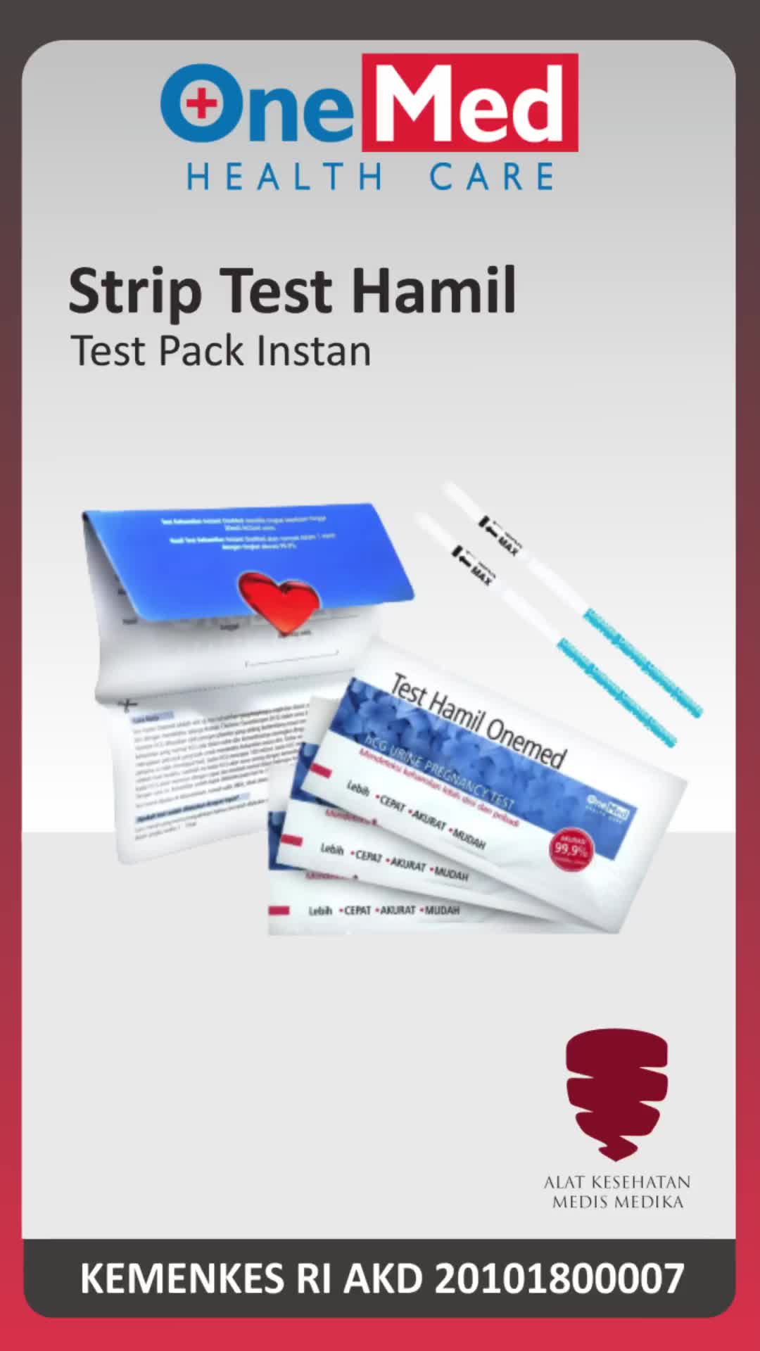Test Hamil One Med Tes Kehamilan Strip Hamil OneMed Isi 50 per Box Medis