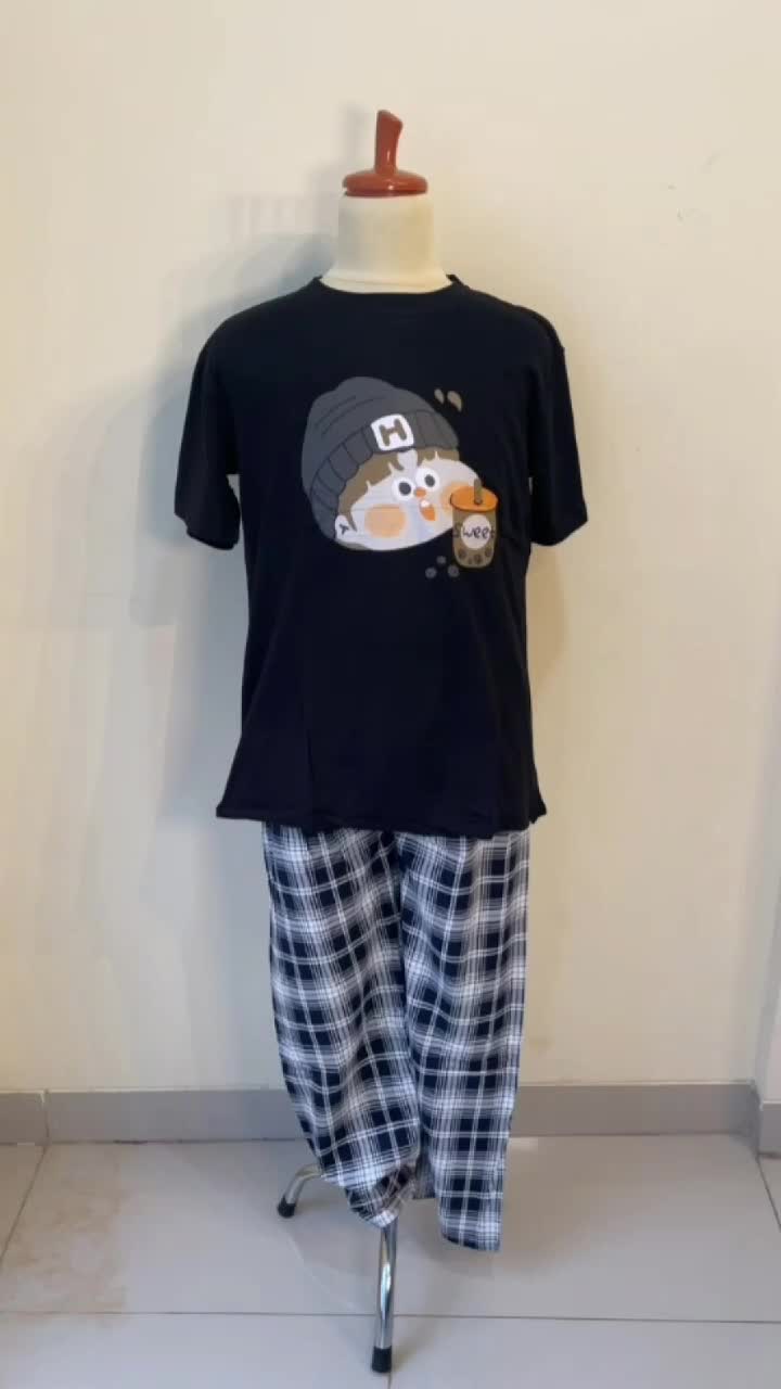 PIYAMA KAOS KATUN IMPORT READY BIG SIZE M-3XL SET CELANA PANJANG NEW