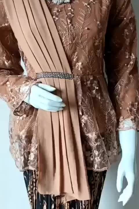 SET Aurora Selendang Ceruty Kebaya Blouse Selendang Brokat Tile Kebaya Wisuda Kebaya Lamaran Kebaya Kondangan Kebaya Pesta Kebaya Modern Rok plisket Setelan Wanita Baju Mewah Motif Dress Silk Atasan Remaja