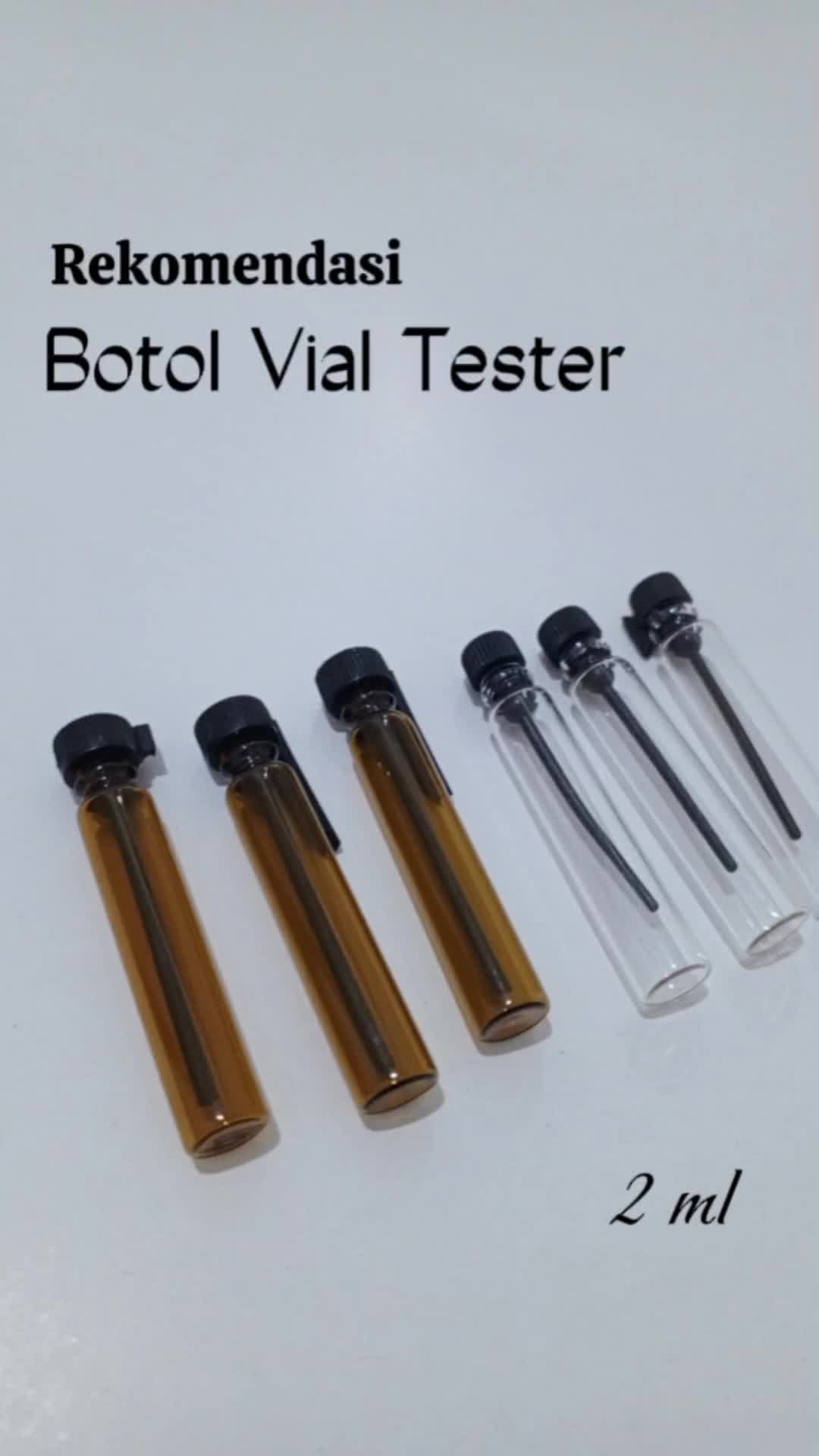 Vial 1ml Botol Tester Sample Parfume Kaca Tipe Lidi Panjang Testter