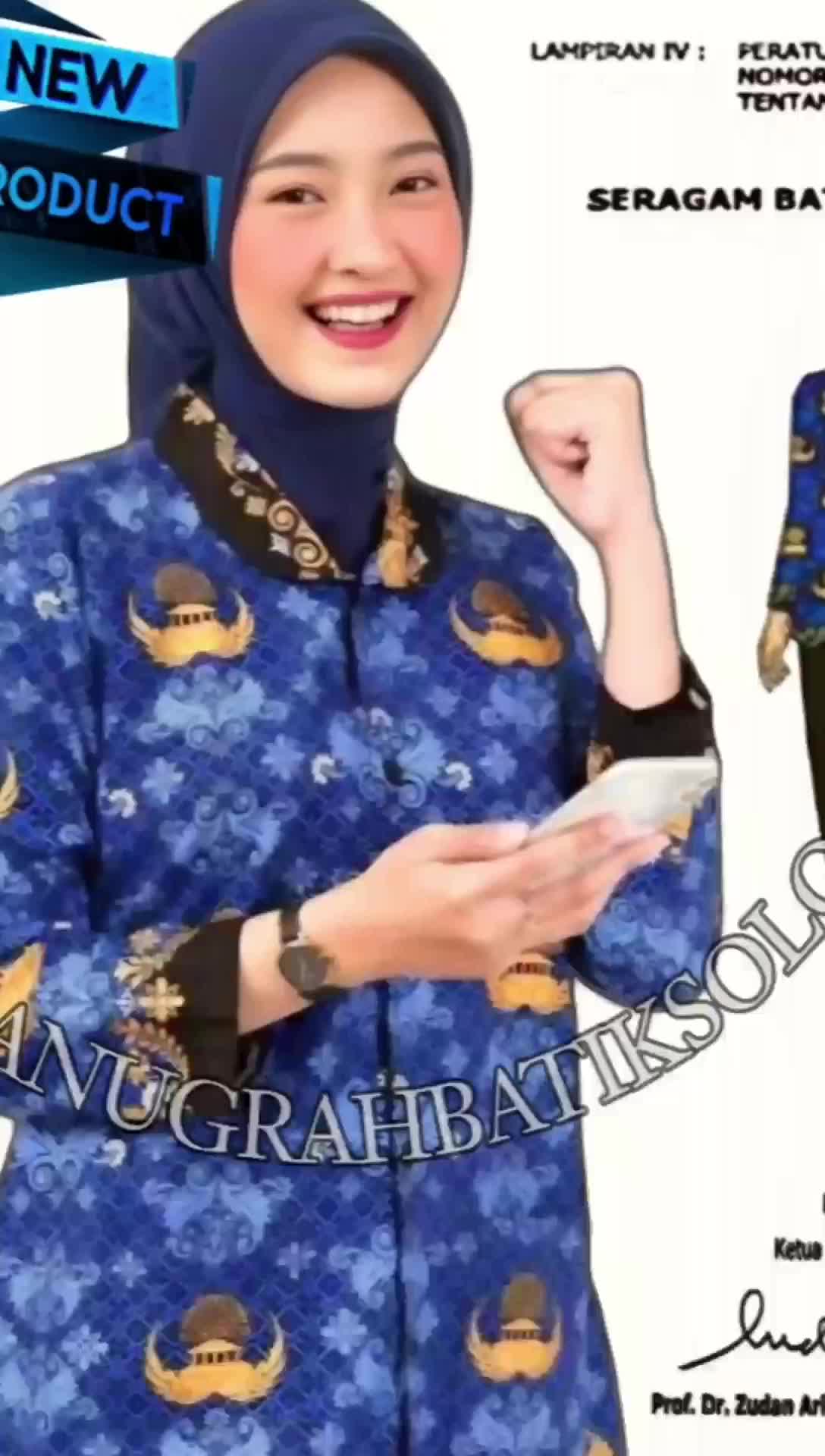 Baju Korpri Wanita dan Pria 2024 berlapis furing Baju kerja kancing tertutup