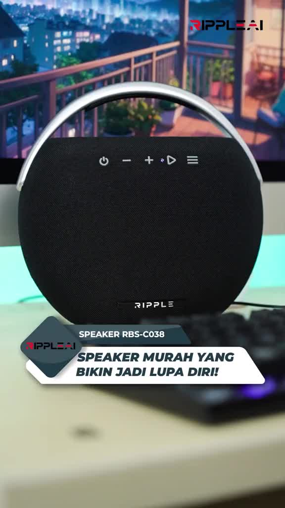 Ripple Bluetooth Wireless Speaker RBS C038 Heavy Bass 360 Derajat Bass Sound