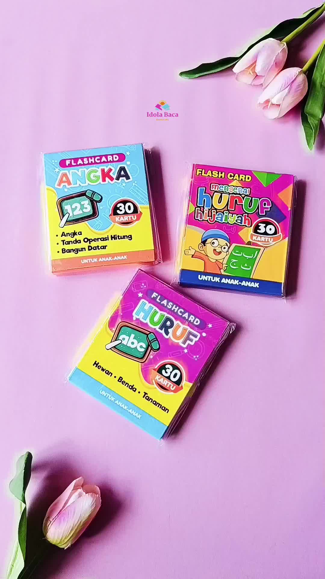 Flash Card Mainan Anak Edukasi Angka Huruf Hijaiyah Bilingual - Lingkar Media Belajar