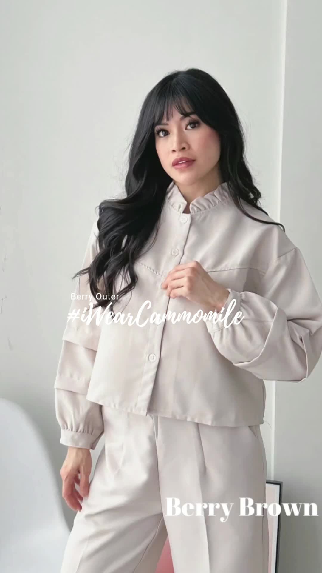Cammomile AF new BERRY outer Korea style lengan polos 2307011 atasan wanita kekinian jaket wanita Blazer