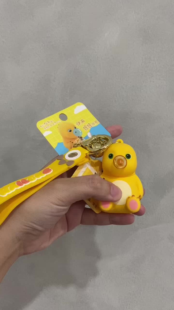 Gantungan kunci nailong yellow dino gelembung bubble
