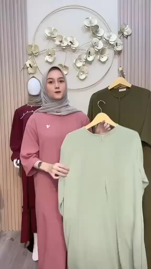 MYQUEEN - Zea Long Daster Gamis Lengan 3/4 Busui Cringkle Airflow Premium