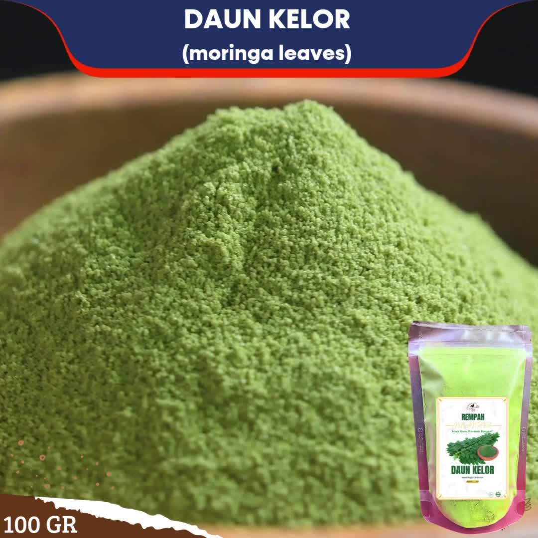 Bubuk Daun Kelor Moringa Leaf Powder Serbuk Organik Alami Tanpa Campuran Moringa oleifera 100gr Herbal