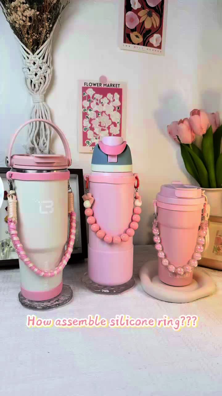 4pcs/set  Flask Tumbler Accessories Rope+Boots+Pendant+Lid Cover Water Bottles