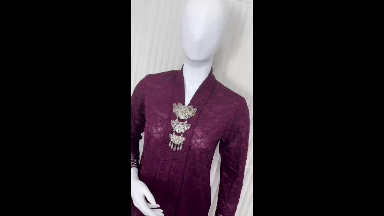 Setelan kebaya brokat burgundy payet mewah - kebaya modern dan elegan 2025 - Baju dress atasan kebaya wisuda pesta lamaran kondangan wanita