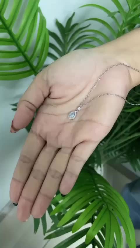 ME50 COD️ Kalung Fashion Wanita All-match Niche Design Light Luxury Moonstone Water Drop Necklace Fashion Aksesoris Murah Jewelry