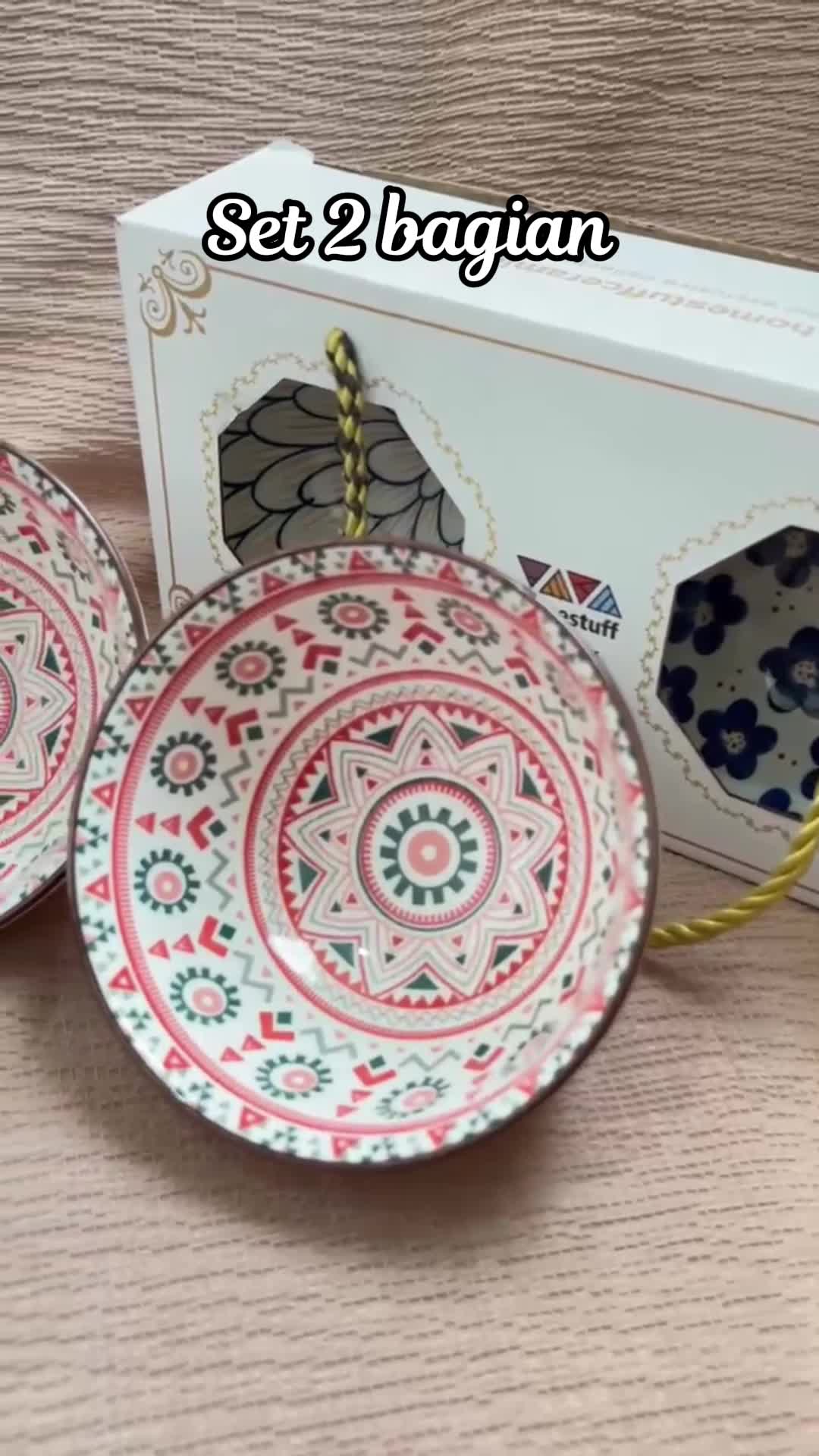 [SNI] HOMESTUFF Hampers Mangkok Set Keramik Bohemian Style Premium Peralatan Makan Porselen